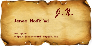 Jenes Noémi névjegykártya